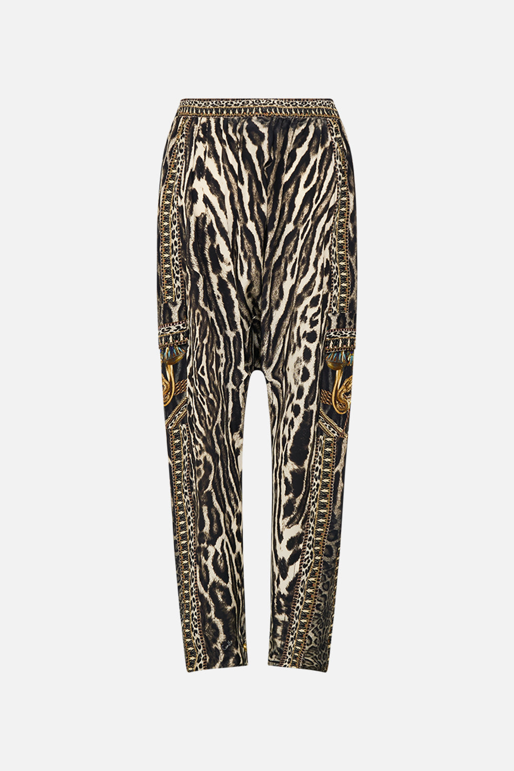 CAMILLA Pocket Harem Pant in Cat Worship print. 