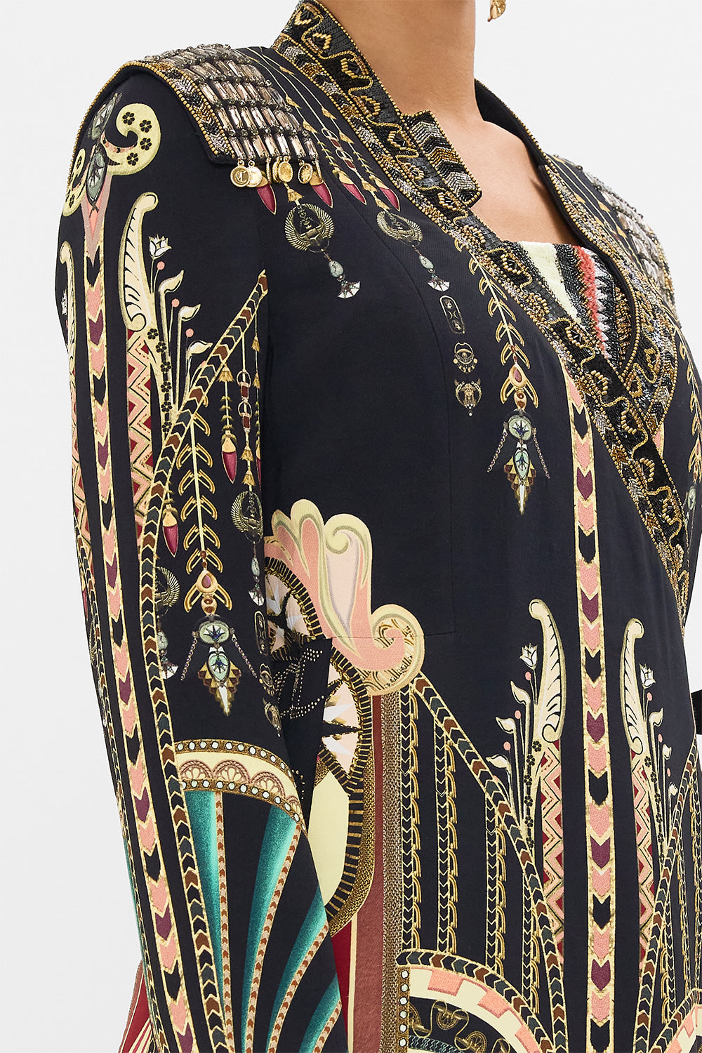 The They Call Her Nefertari Hand Embellished Cross Over Coat