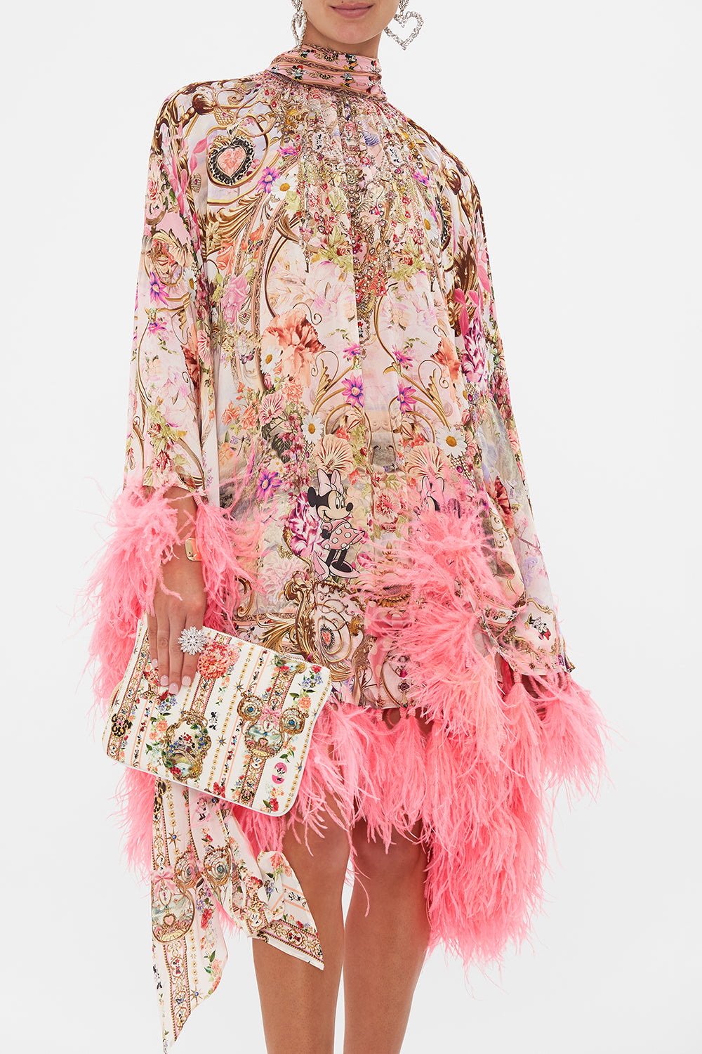 Disney x CAMILLA silk clutch in Minnie Magic Forever print 