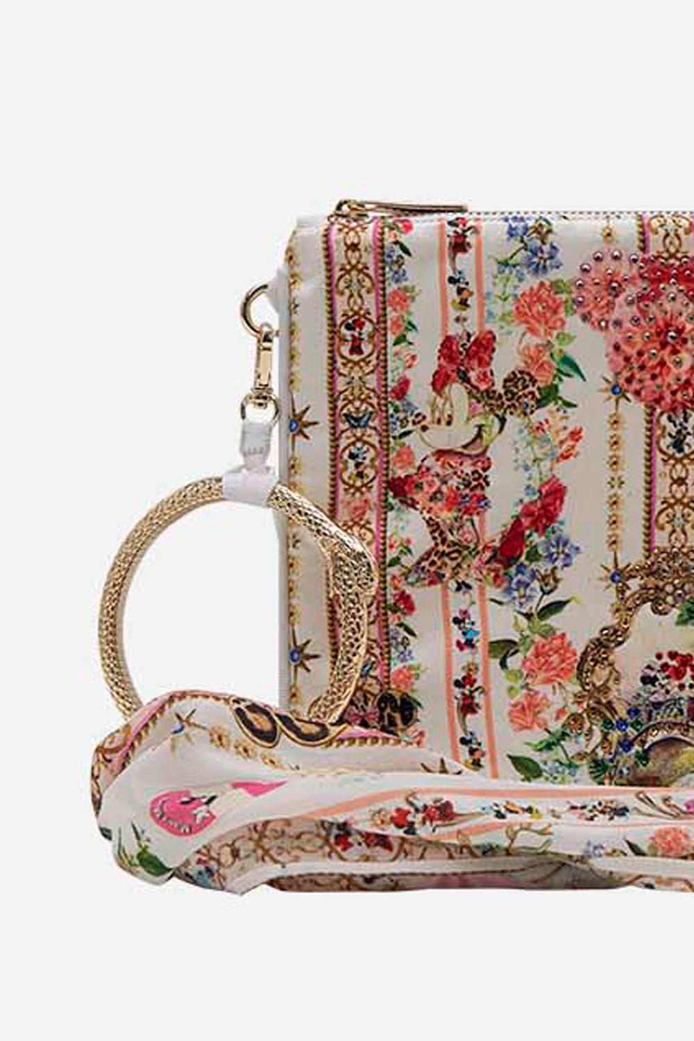 Disney x CAMILLA silk clutch in Minnie Magic Forever print 