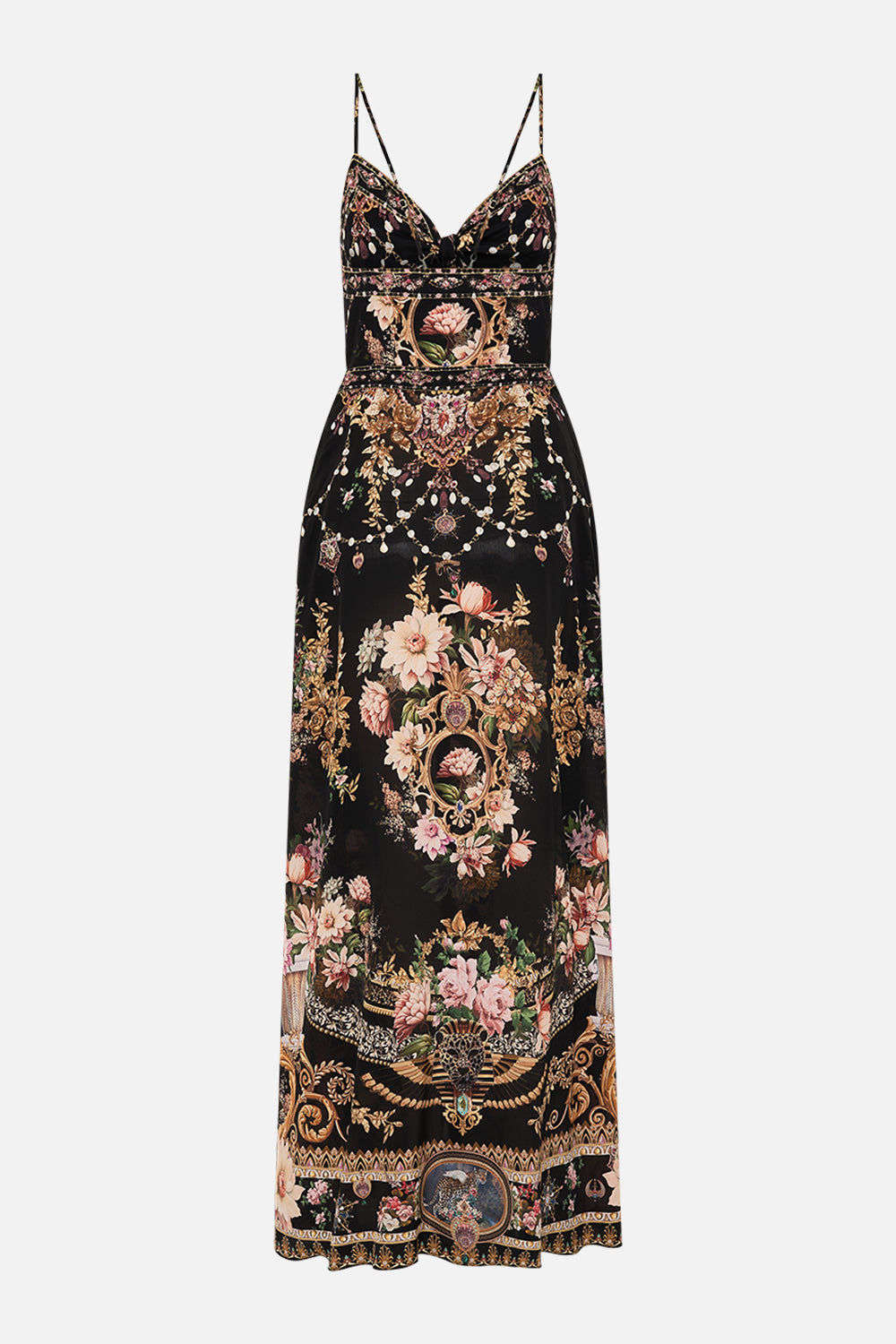 The Dynasty Daze Tie Front Cut Out Maxi Dress | CAMILLA US – CAMILLA