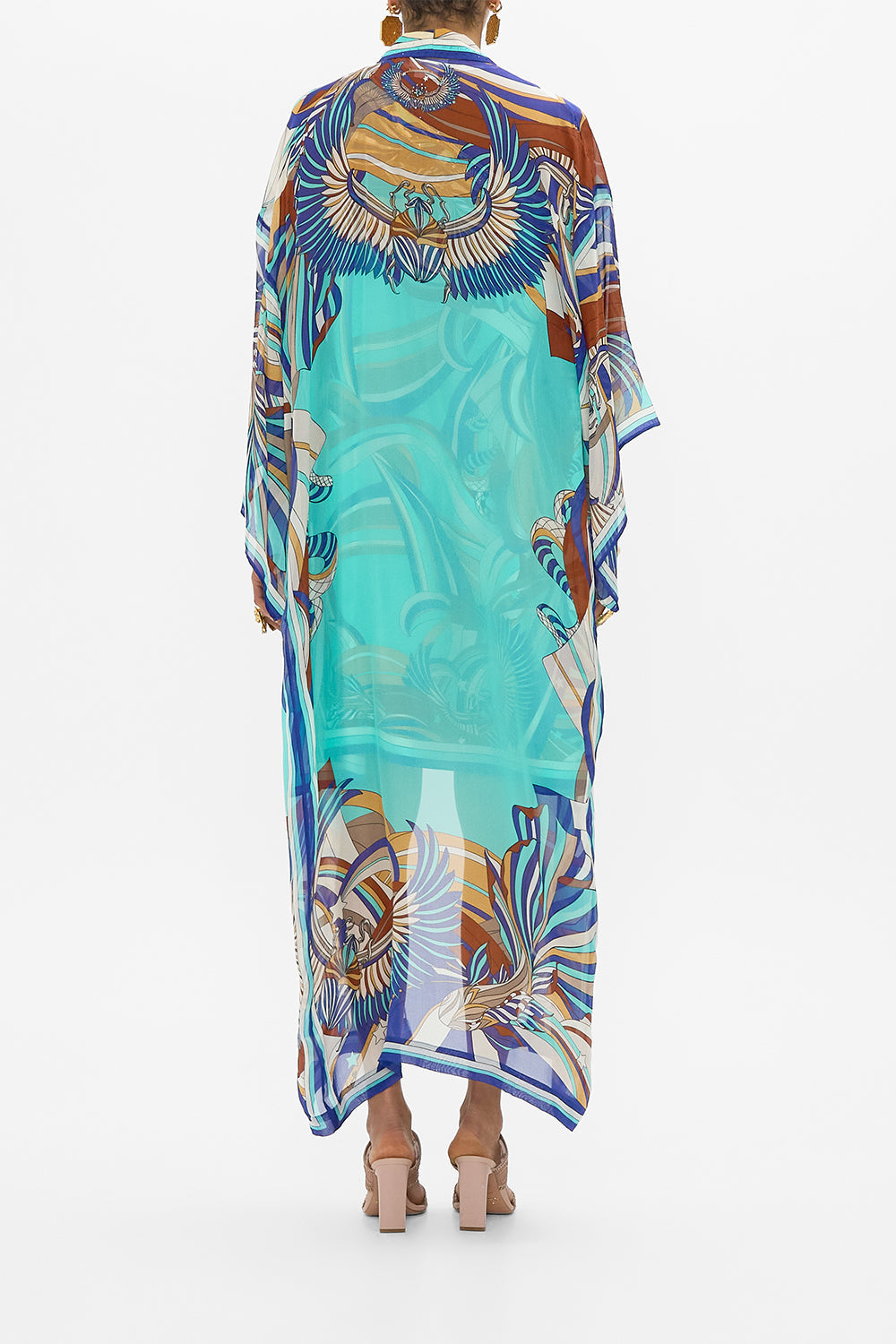 The CAMILLA KIMONO LAYER WITH COLLAR OASIS ORACLE in our  print.