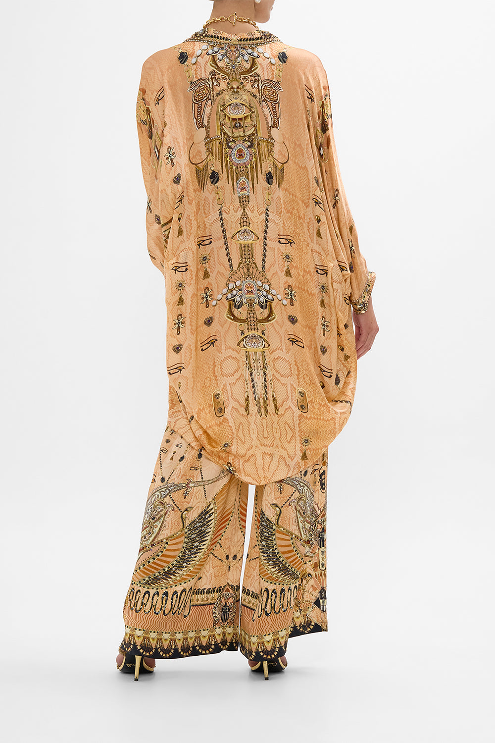 CAMILLA Gold Lounge Pant in Kingdom of Hieroglyphs Print