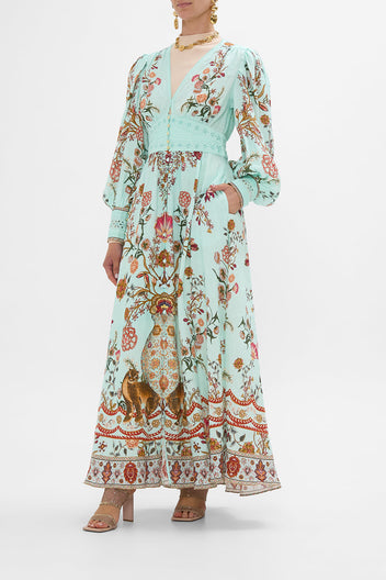 NECKTIE DRESS WITH ELASTICATED WAIST WEAVING WORLDS