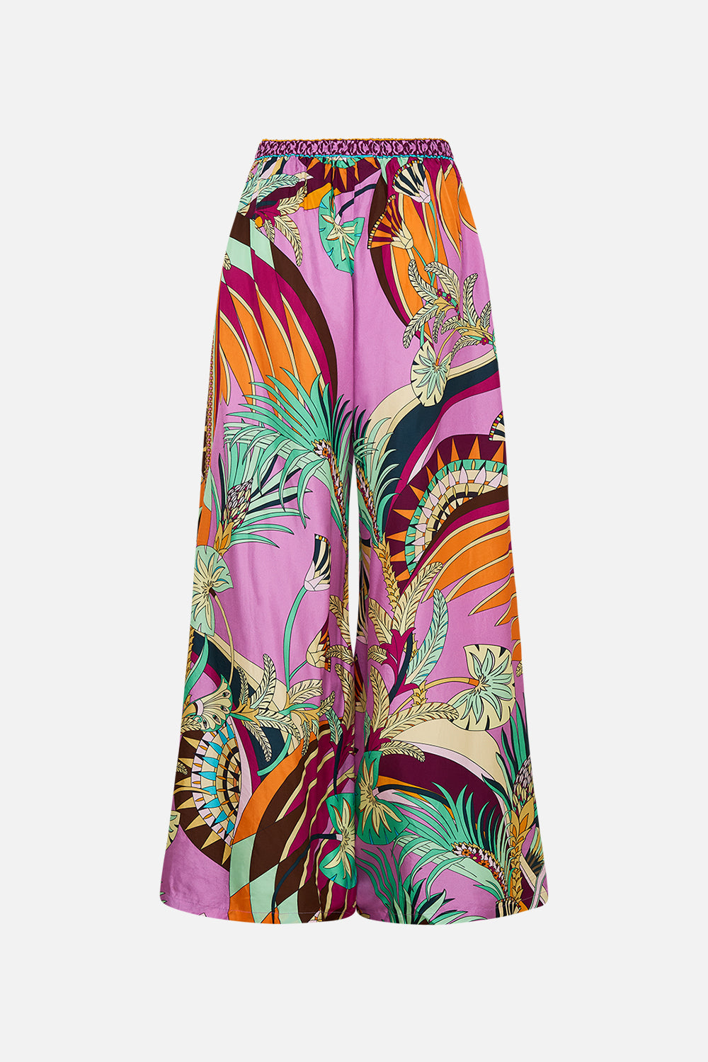 The CAMILLA TUCK FRONT PANT GIZA GODDESS in our  print.