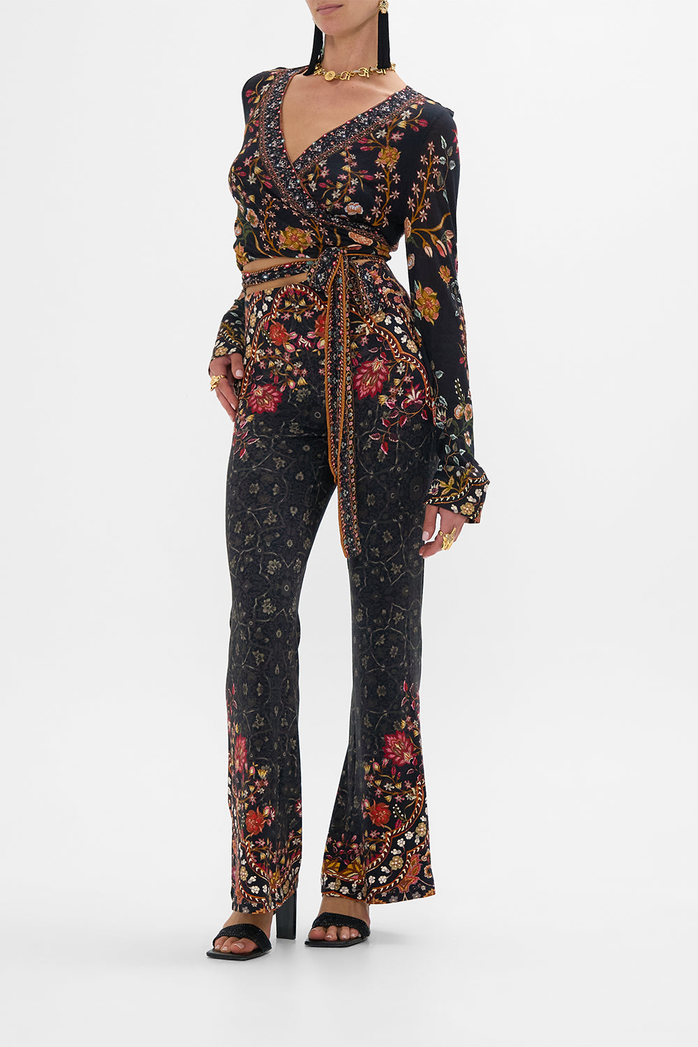 CAMILLA Jersey Flare Pant in Loom to Tomb print