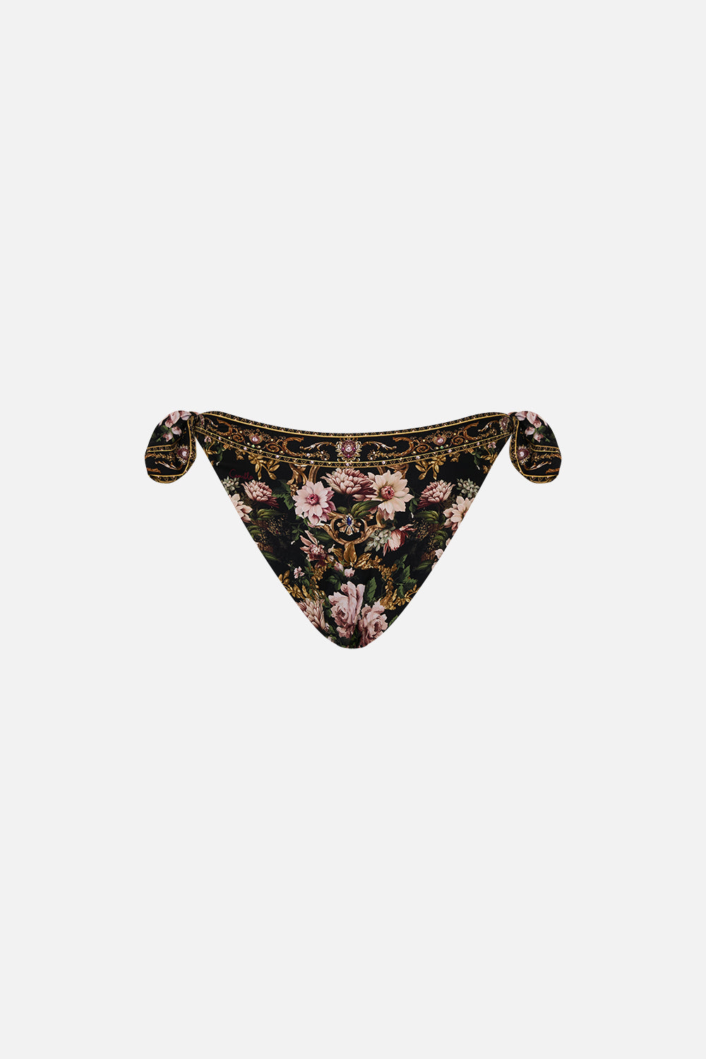 CAMILLA Dip Front pant With Ties in Dynasty Daze print. 