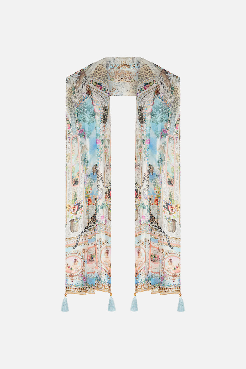 CAMILLA Floral Long Scarf in We Always Have Alexandria Print. 