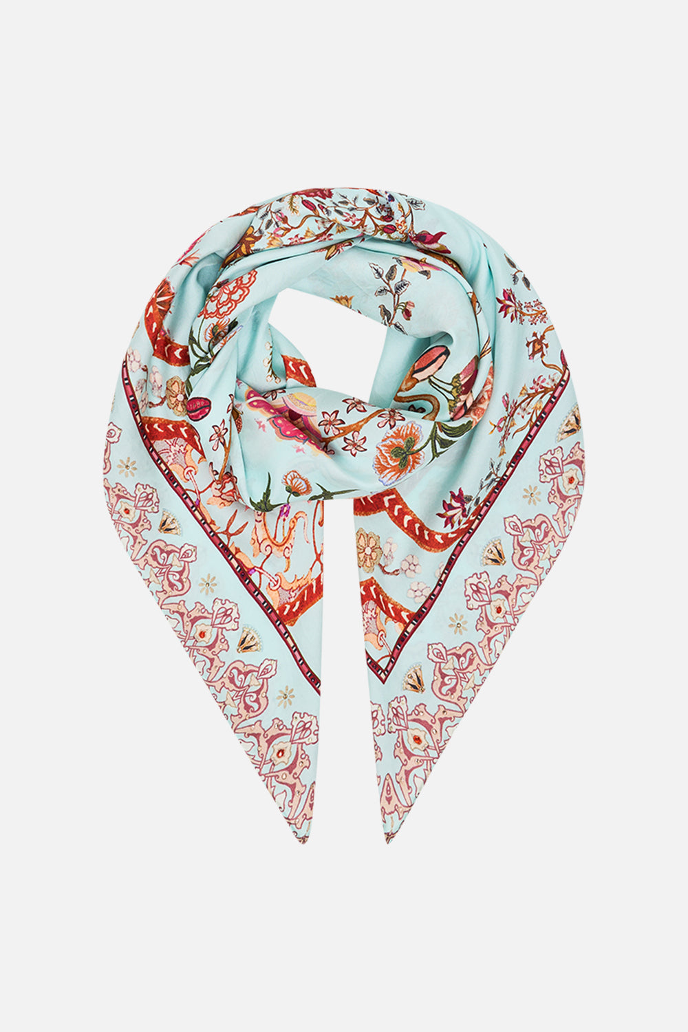 CAMILLA Large Square Scarf in Weaving Worlds print