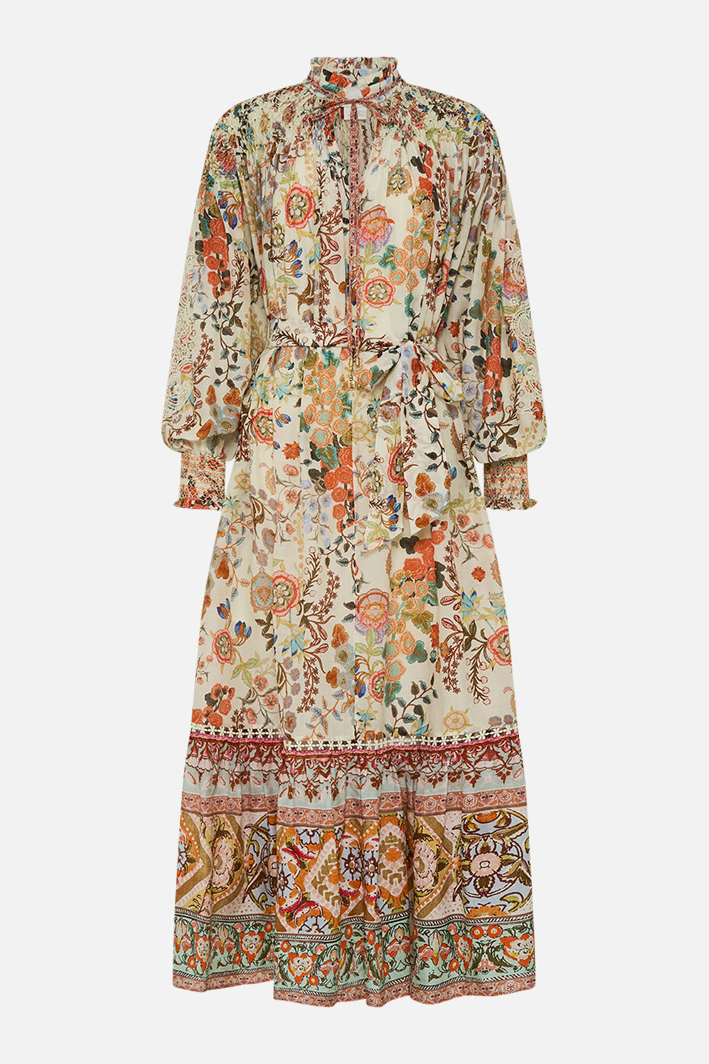 CAMILLA Blouson Sleeve Smocked Dress in Honour of Heirlooms print