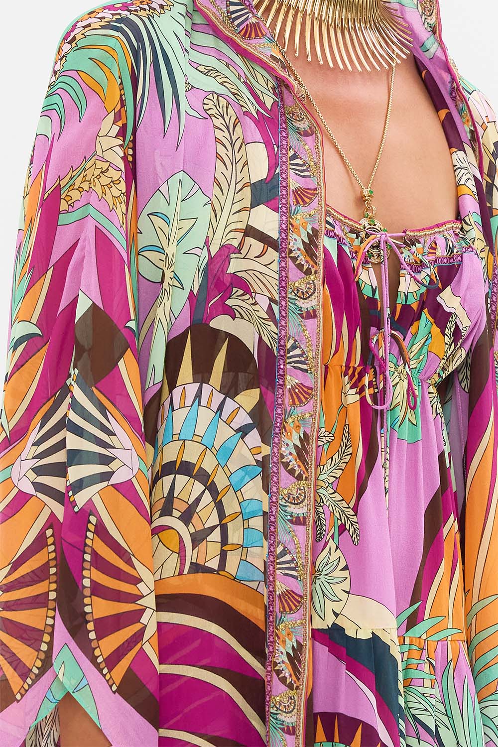CAMILLA Oversized Robe in Giza Goddess print. 