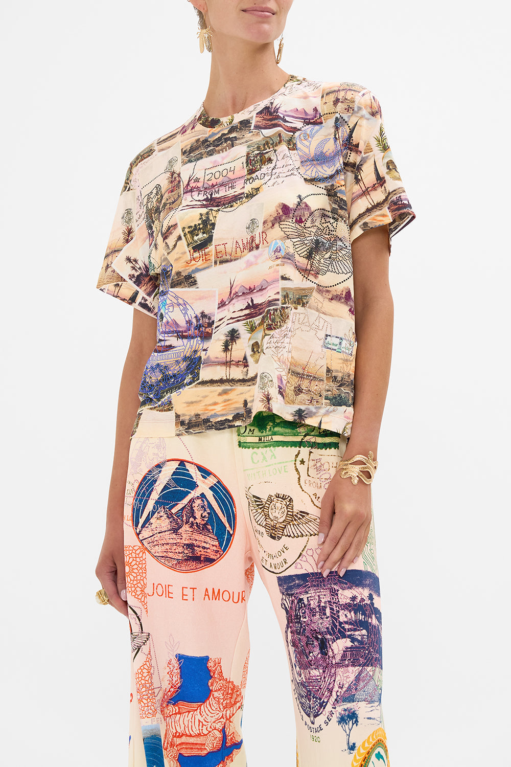 CAMILLA classic tee printed in Milla's Got Mail print. 