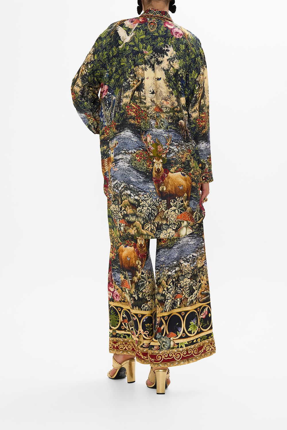 CAMILLA Floral Shirt Tunic with Pockets in Tapestry Totems
