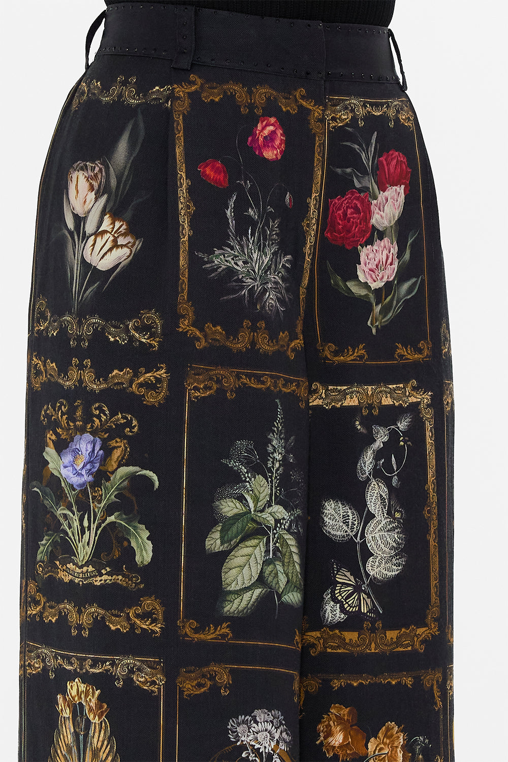 CAMILLA Black Wide Leg Waisted Pant in Magic in the Manuscripts