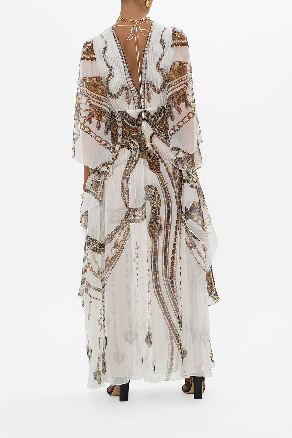 PLISSE PLUNGE NECK DRESS GODDESS ENERGY