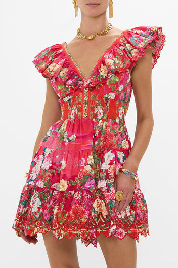 FRILL SLEEVE LONG DRESS SWEET HOME ALEXANDRIA