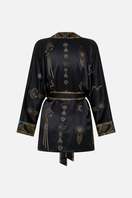 The Call Me Cleopatra Ruched Jersey Dress With Hardware And Chain