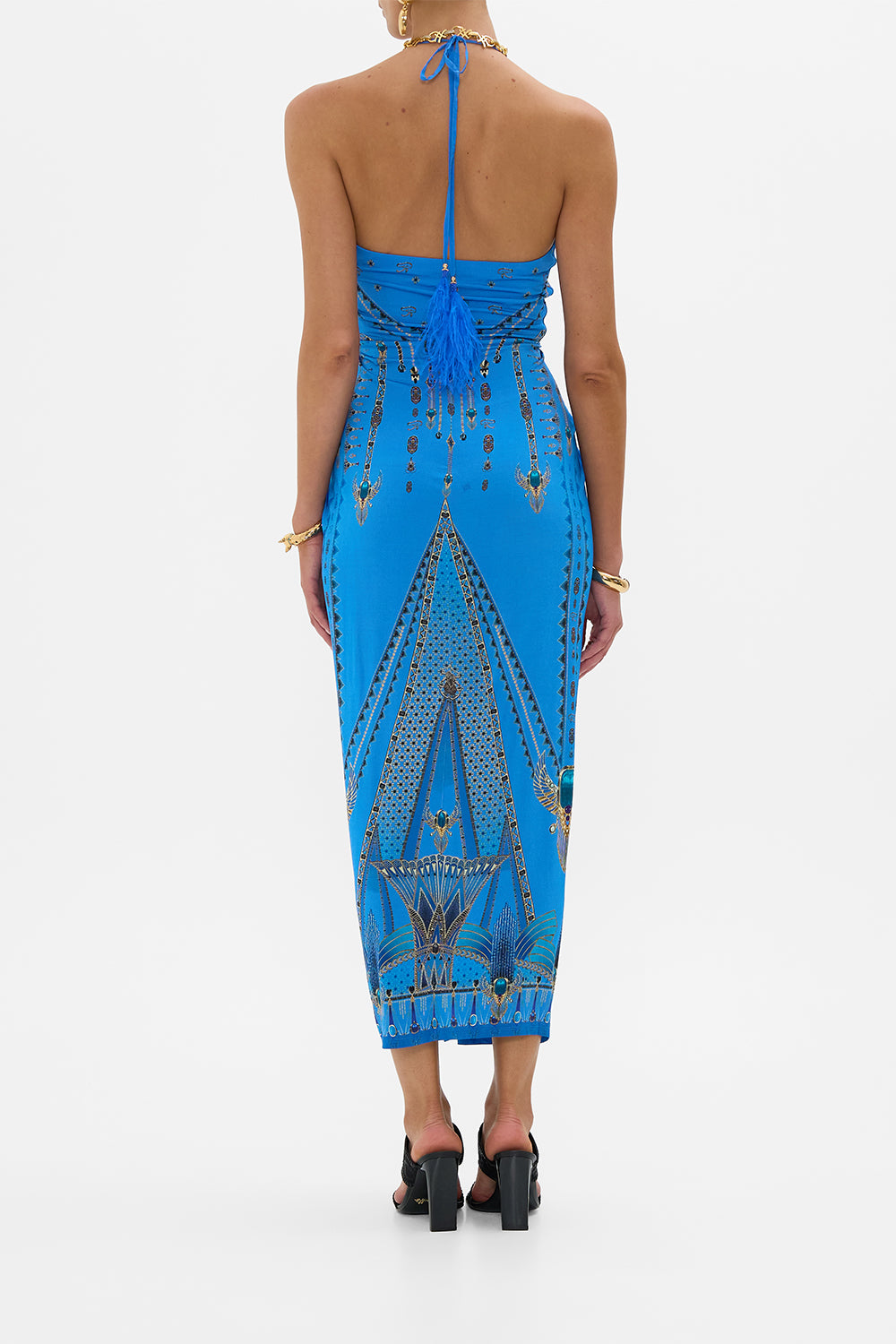 V NECK GATHERED JERSEY DRESS ARCHIVAL REVIVAL