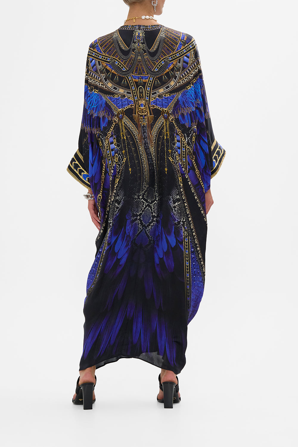 CAMILLA Pierced V-Neck Kaftan in Other Side of the Oasis print.