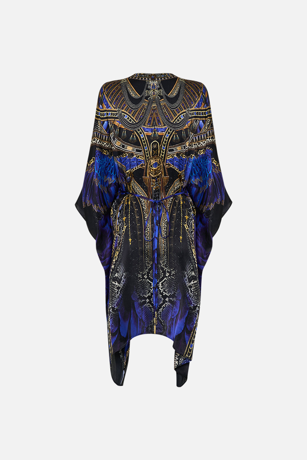 CAMILLA Short Kaftan with Hardware in Other Side of the Oasis print.