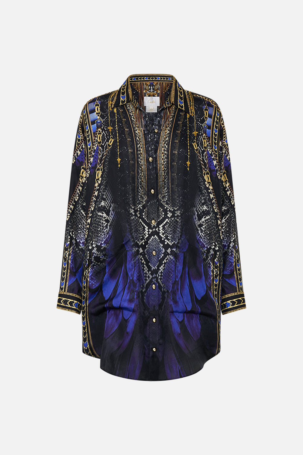 CAMILLA Shirt Tunic with Pockets in Other Side of the Oasis print.