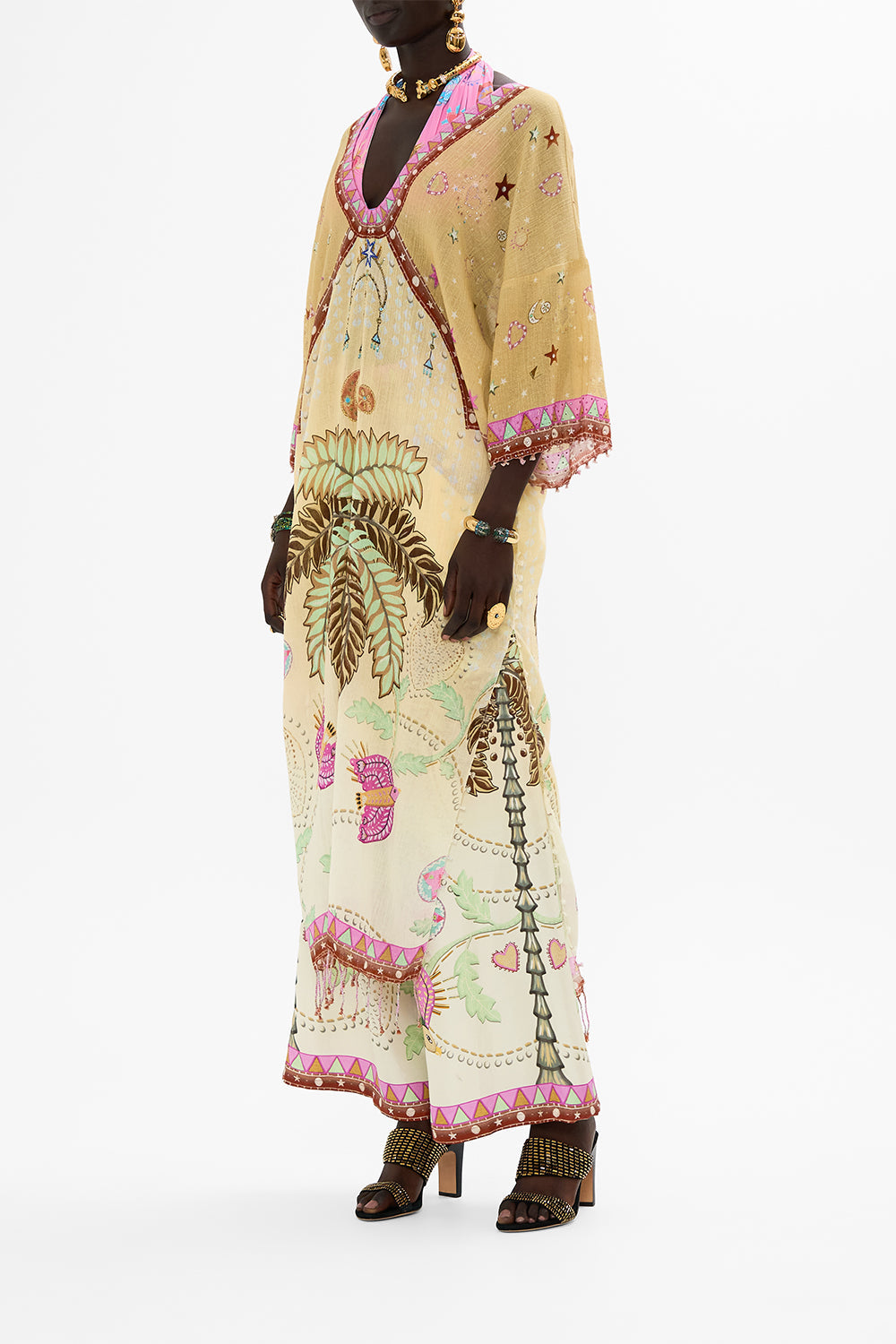 KNOT TRIMMED KAFTAN ASWAN ABSTRACT