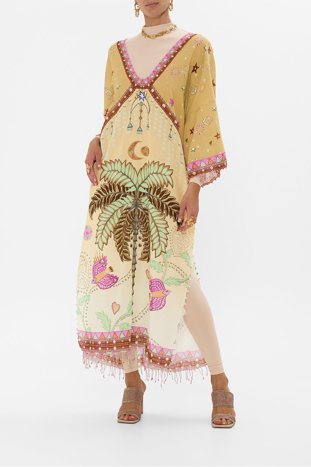 KNOT TRIMMED KAFTAN ASWAN ABSTRACT