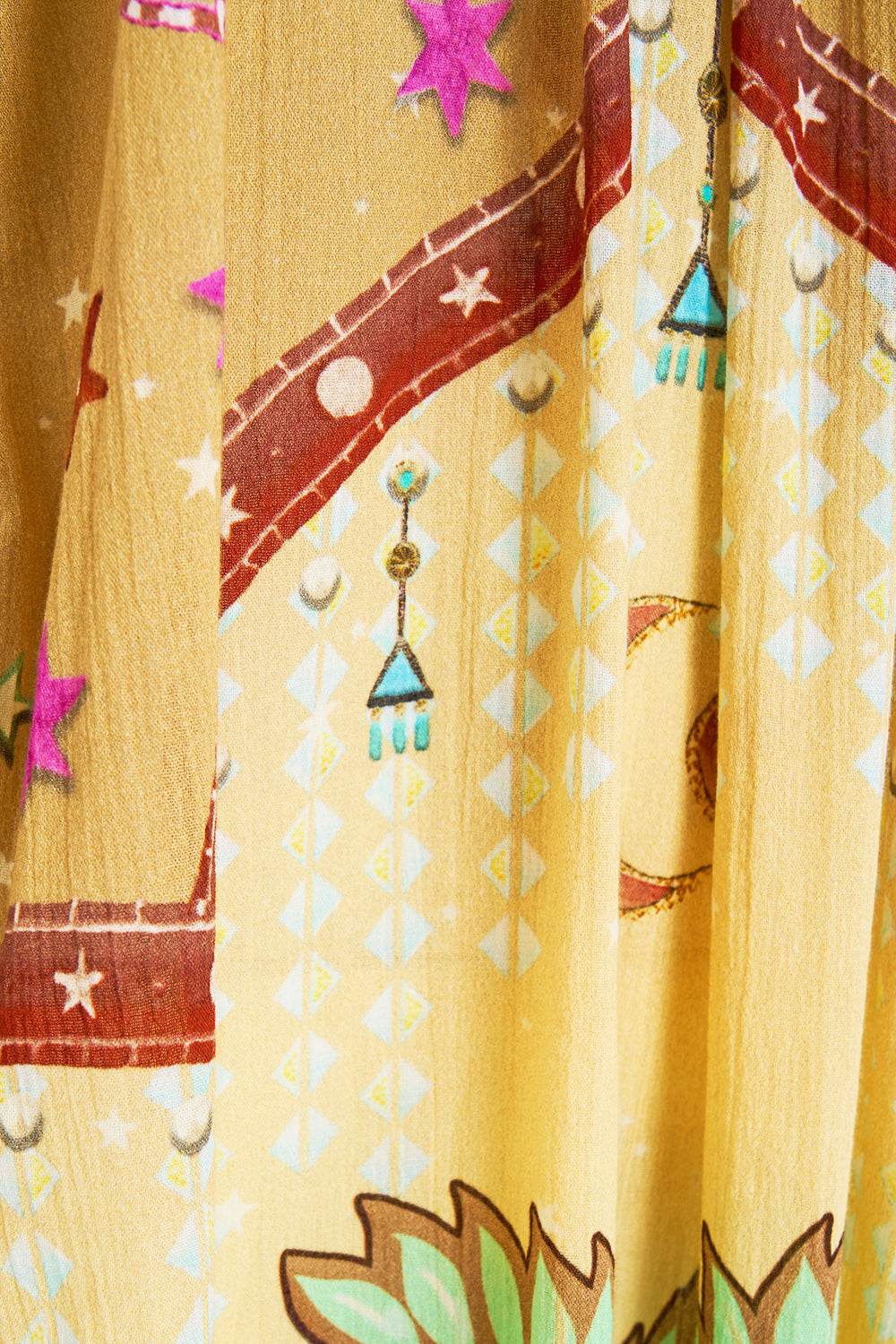 PANELLED TANK DRESS WITH CURVED HEM ASWAN ABSTRACT