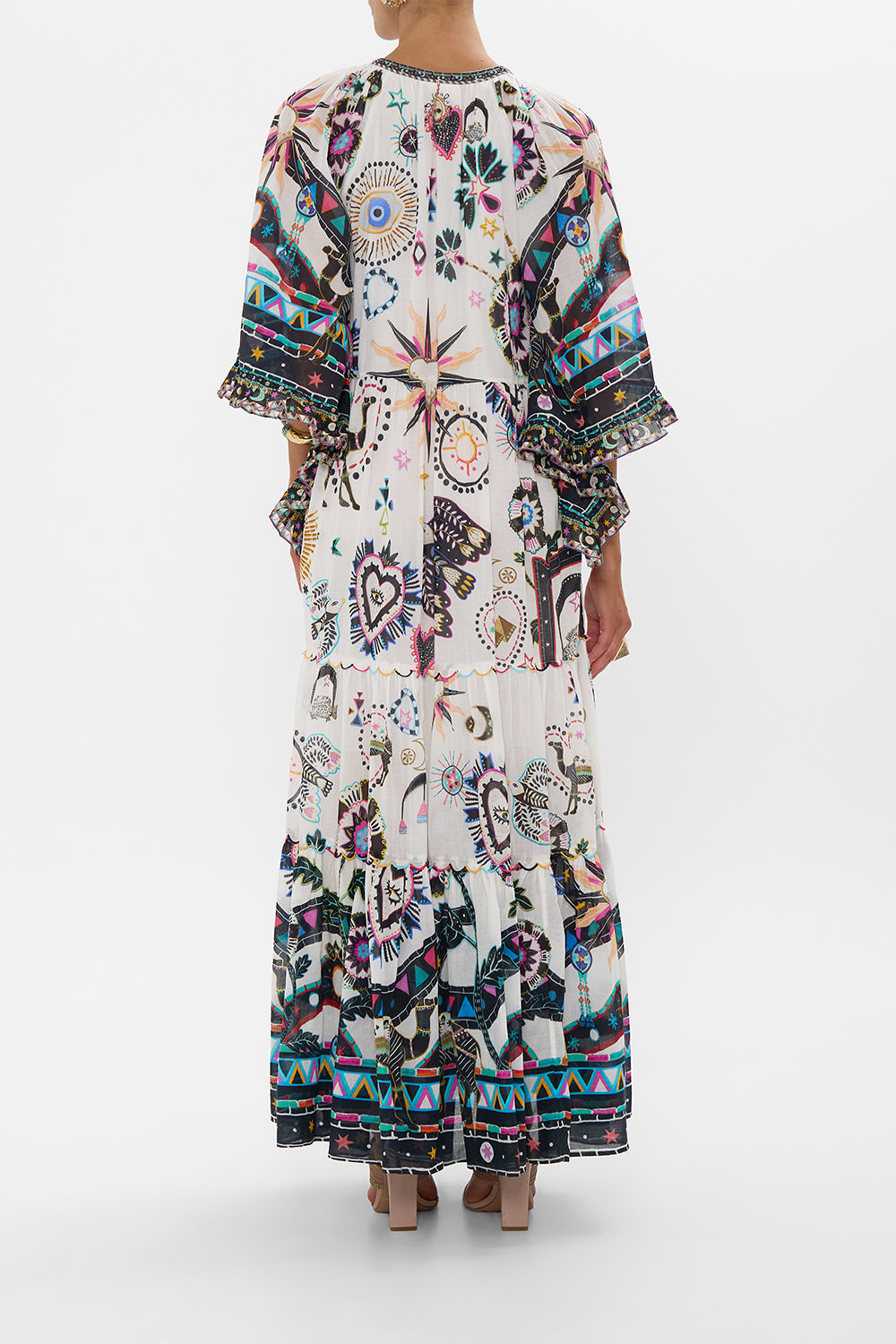 WIDE SLEEVE GATHERED DRESS NUBIAN WONDERLAND