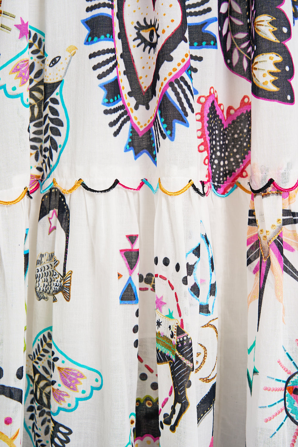 WIDE SLEEVE GATHERED DRESS NUBIAN WONDERLAND