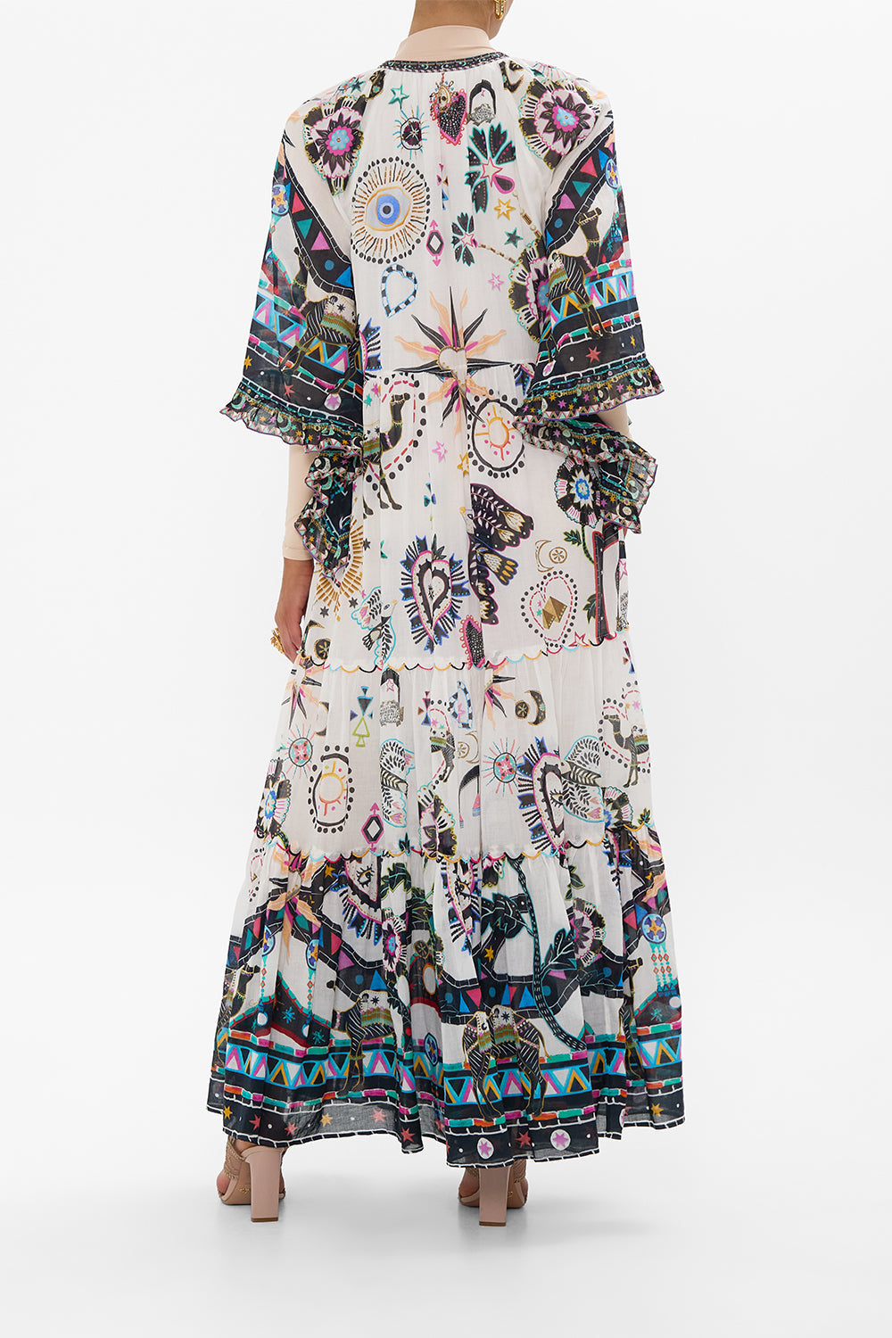 WIDE SLEEVE GATHERED DRESS NUBIAN WONDERLAND