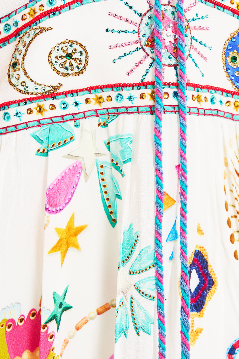 LACE UP FRONT SHORT DRESS LIVING IN COLOUR