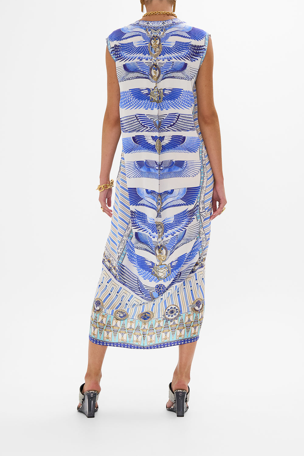 SLEEVELESS DRAPE BACK DRESS DANCING WITH DAYLIGHT