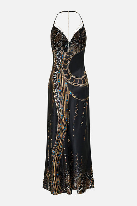 modern cleopatra dress The Call Me Cleopatra Strappy High Low Dress With Pockets