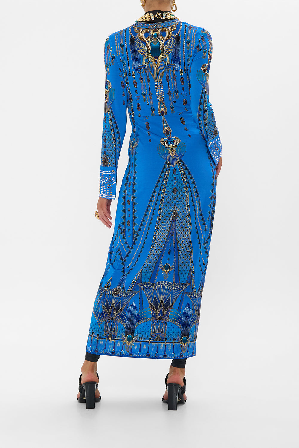 LONG V NECK TWIST FRONT JERSEY DRESS ARCHIVAL REVIVAL