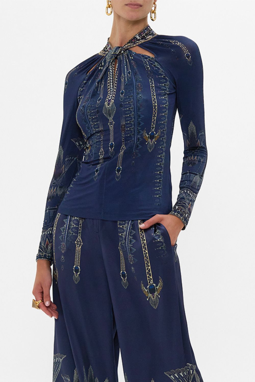 The Egypt Effect Cut Out Jersey Top | CAMILLA US – CAMILLA