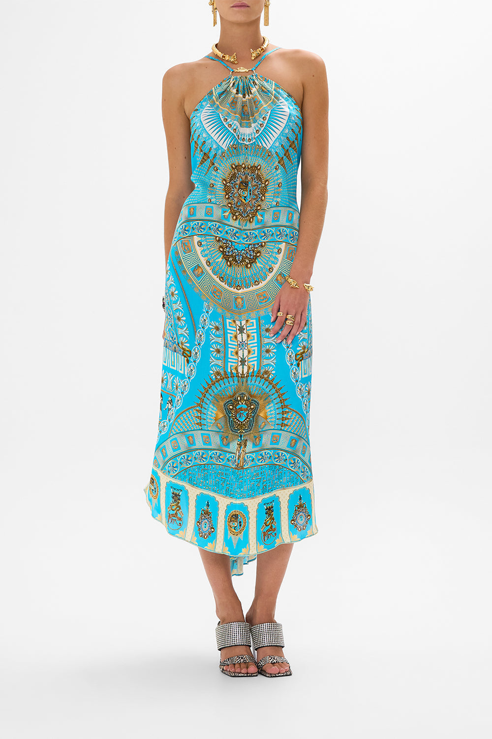 GATHER NECK HARDWARE MAXI DRESS TEMPLE OF LIGHT