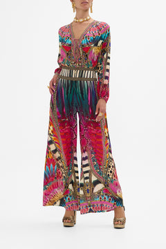 CAMILLA Shirred Waist Pant in Sahara Supernatural print.