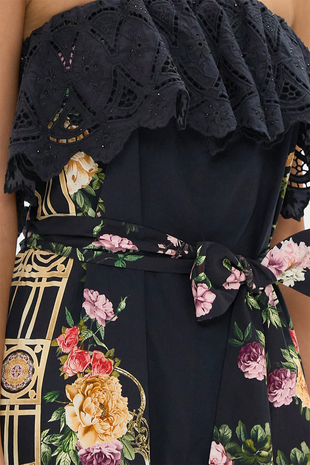 The Adorned In Alexandria Strapless Jumpsuit With Frill | CAMILLA