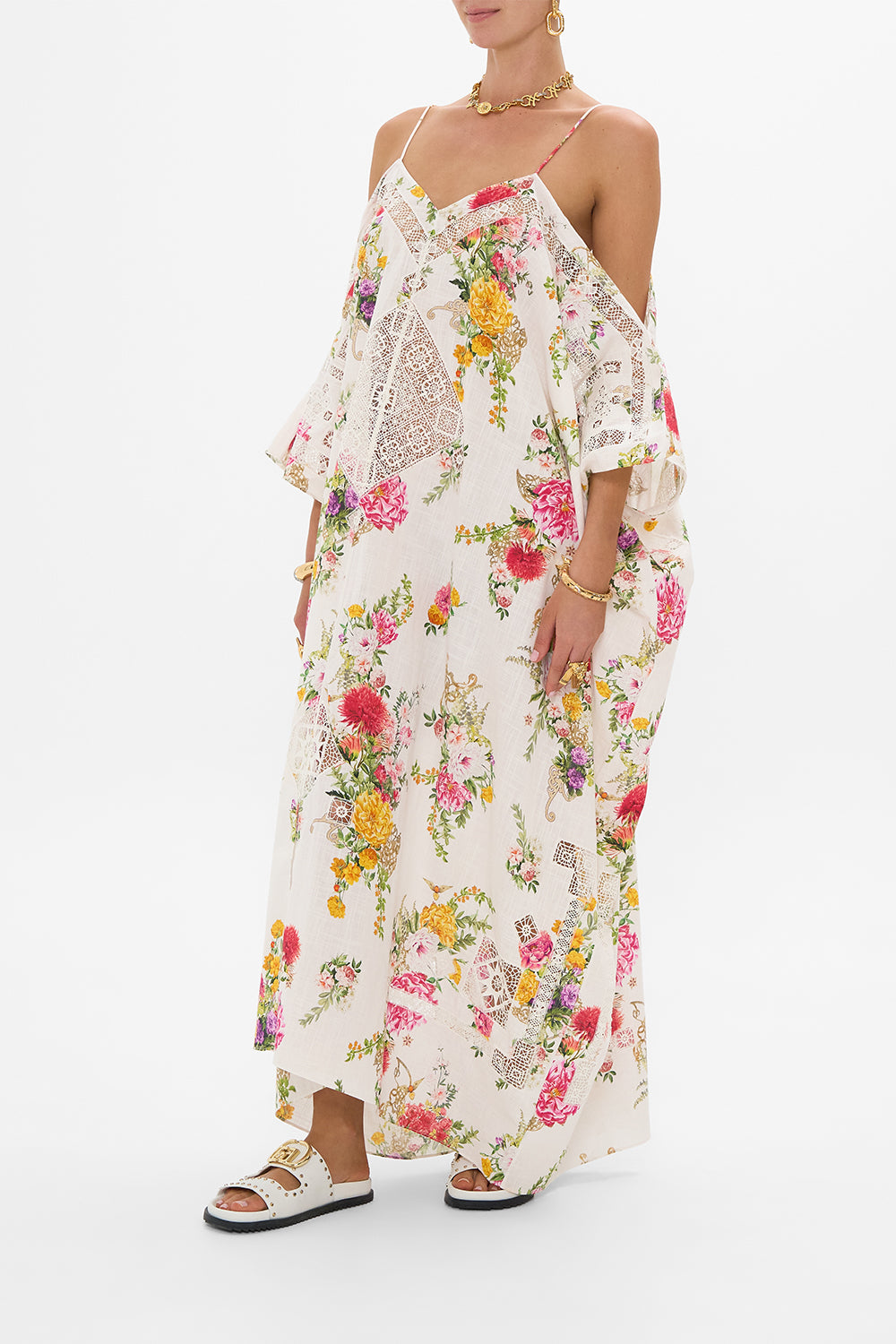 The Egyptian Rose Shoestring Strap Kaftan | CAMILLA US – CAMILLA