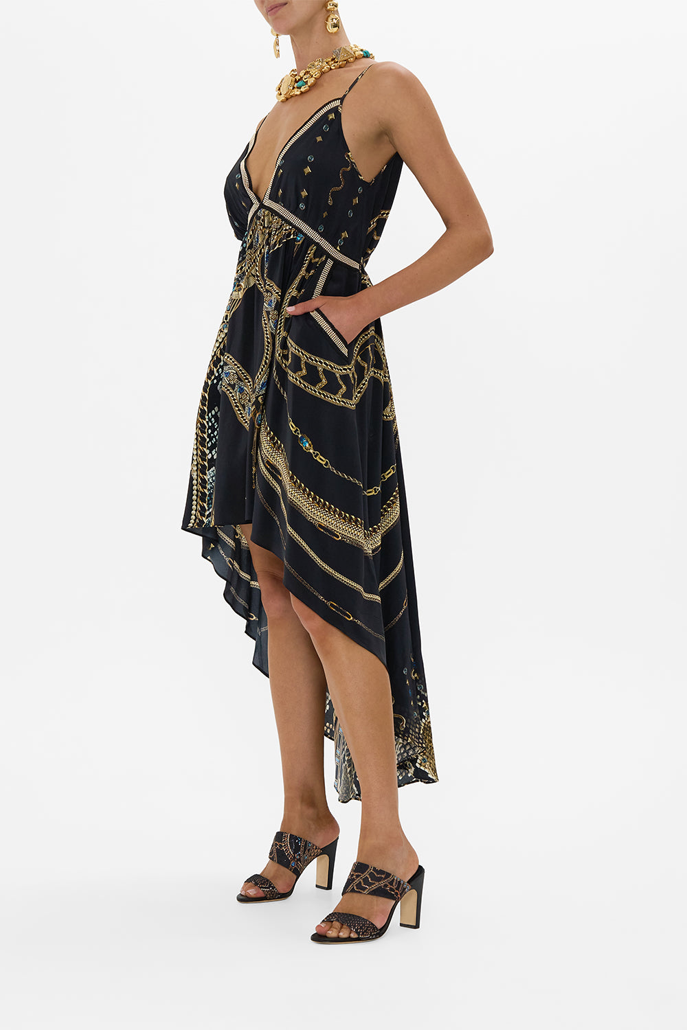 STRAPPY HIGH LOW DRESS WITH POCKETS CALL ME CLEOPATRA