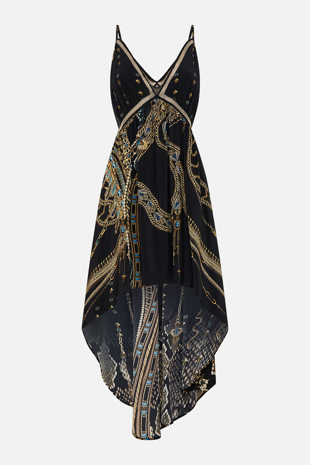 VESTIDO ALTO BAJO DE TIRANTES CON BOLSILLOS LLÁMAME CLEOPATRA