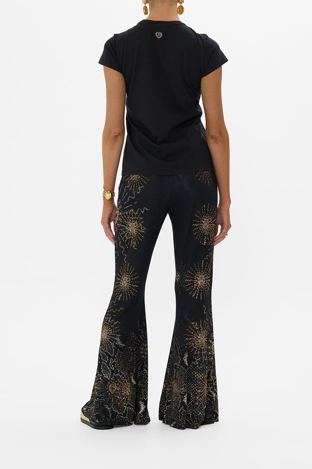 CAMISETA DE CUELLO REDONDO AJUSTADA - NEGRO/DORADO CALL ME CLEOPATRA