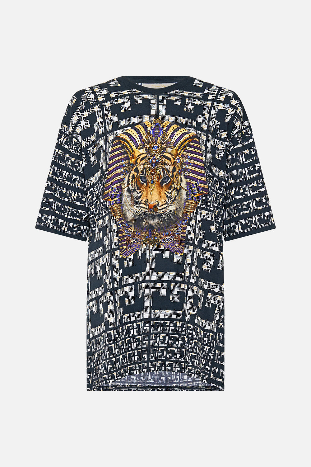 OVERSIZED BAND TEE - BLACK/MULTI READ MY GLYPHS