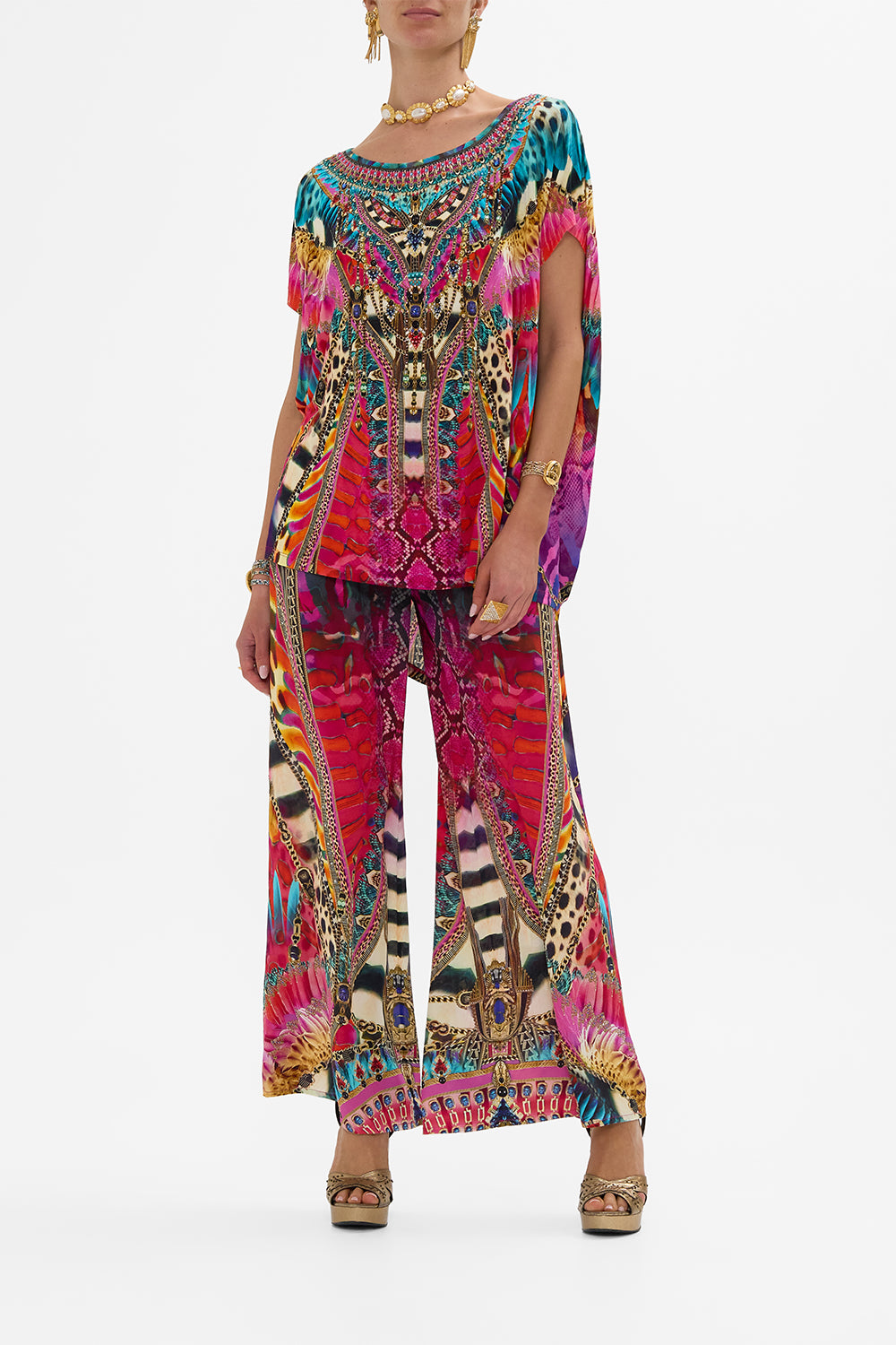 CAMILLA Loose Fit Tee Multi in Sahara Supernatural print.