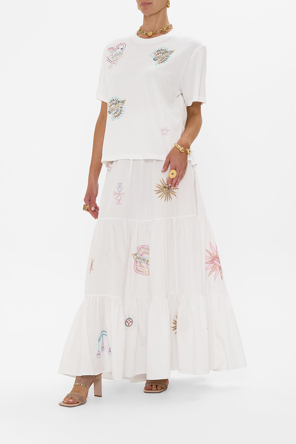 HIGH WAISTED TIERED SKIRT LIVING IN COLOUR