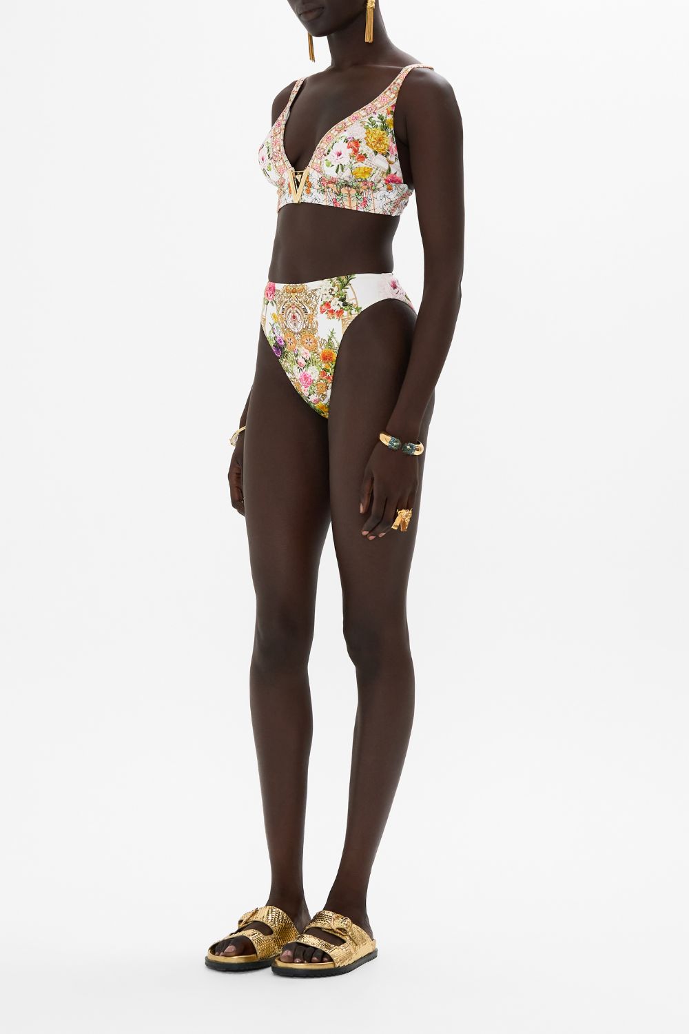 CAMILLA High Waist Cheeky Pant in Egyptian Rose print. 