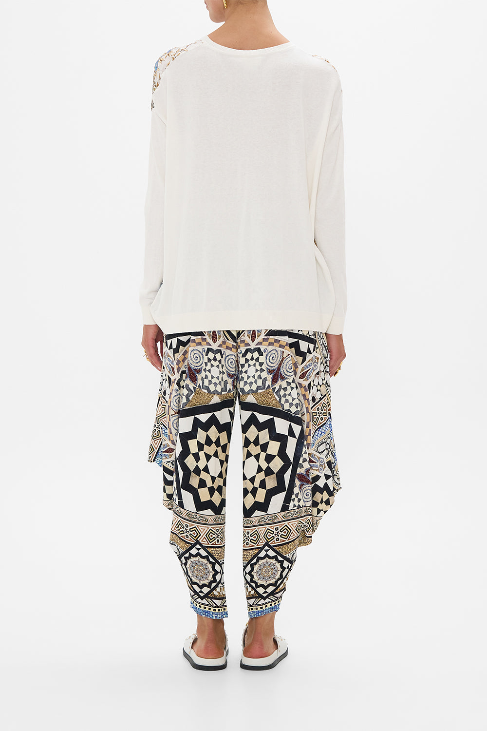 The CAMILLA LONG SLEEVE JUMPER WITH PRINT FRONT MAKE ME YOUR MOSAIC in our  print.