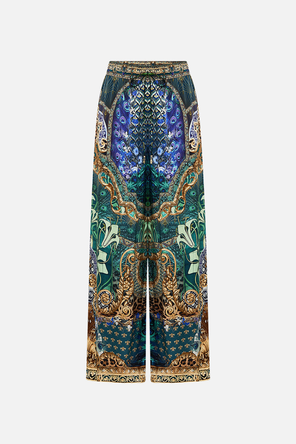 Product view of CAMILLA silk pants in Fan Dance print 