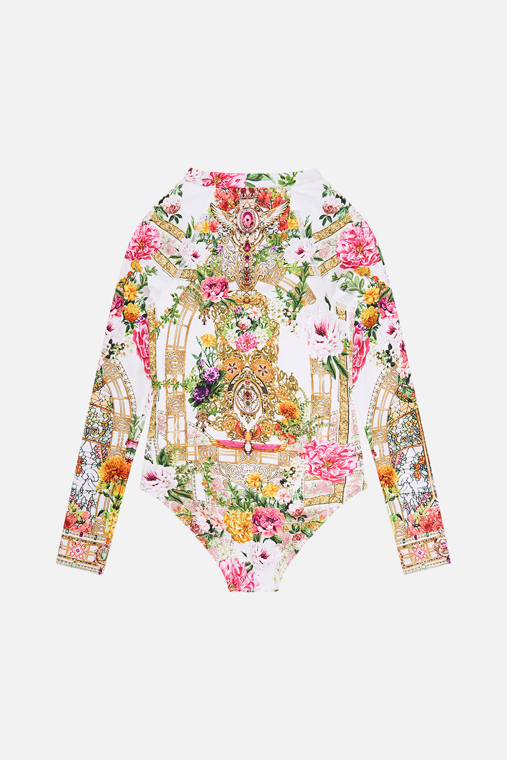 The CAMILLA KIDS PADDLESUIT 4-10 EGYPTIAN ROSE in our  print.